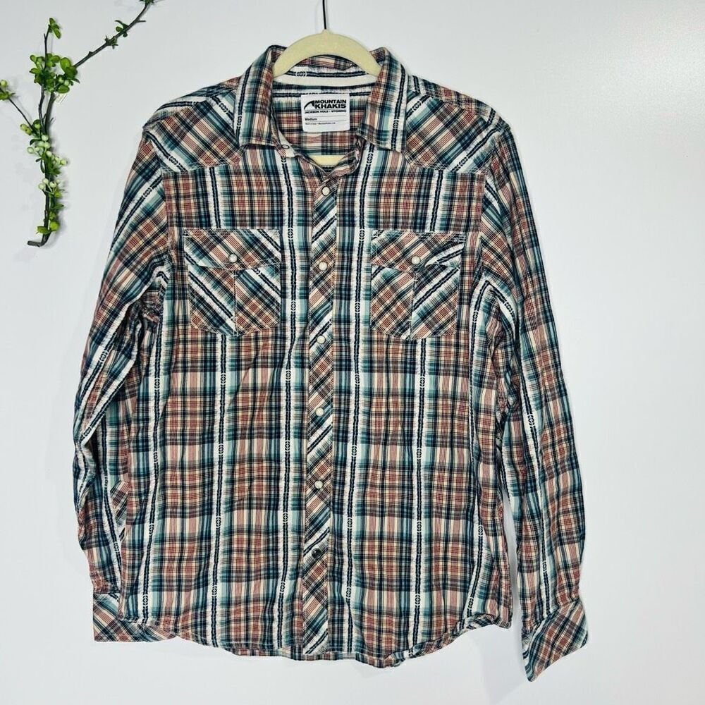 Mountain Khakis Men’s Long-sleeve Rodeo Shirt Pearl Snaps Button Down Plaid